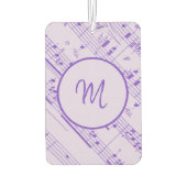 Désodorisant Pour Voiture Partition cool verte et violette avec Monogramme (Dos)