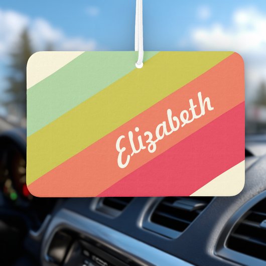 Désodorisant Pour Voiture Pastel Rainbow Nom personnalisé