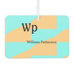 Désodorisant Pour Voiture Pastel vert bleu ajouter nom monogramme titre lett
