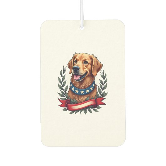 Désodorisant Pour Voiture Patriotic Golden Retriever Americana Art Tee 2 (Devant)