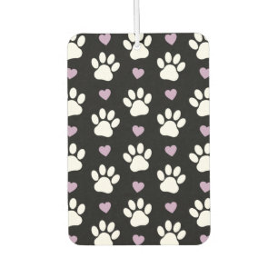 Désodorisant Pour Voiture Paw Motif, Chien Paws, White Paws, Lilac Hearts
