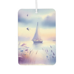 Désodorisant Pour Voiture Paysage côtier de voilier pastel