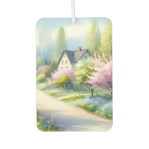 Désodorisant Pour Voiture Paysage de campagne aux fleurs enchantées