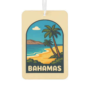 Désodorisant Pour Voiture Paysage de plage de Bahamas Vintage voyage rétro