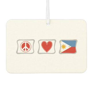 Désodorisant Pour Voiture Peace Love et Carrés philippins