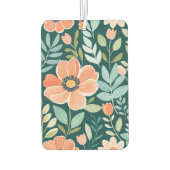 Désodorisant Pour Voiture Pêche, bleu et vert Boho Whimsal Floral (Dos)