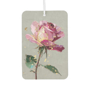 Désodorisant Pour Voiture Peinture à l'huile Rose Rose Feuille d'Or Impressi