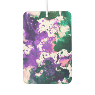 Désodorisant Pour Voiture Peinture Abstraite couleur vert et pourpre