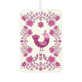 Désodorisant Pour Voiture Perdrix folklorique oiseau motif floral fleur / PP