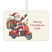 Désodorisant Pour Voiture Père Noël De Noël Sur Un Scooter (Devant)