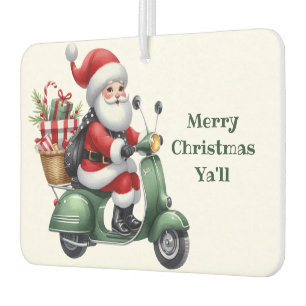 Désodorisant Pour Voiture Père Noël De Noël Sur Un Scooter