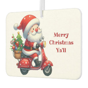 Désodorisant Pour Voiture Père Noël De Noël Sur Un Scooter