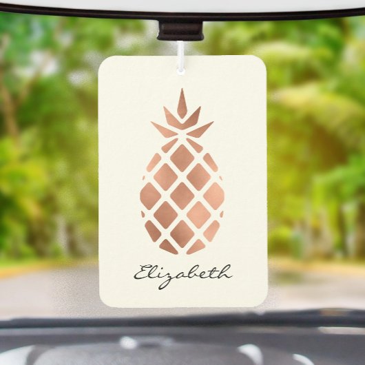 Désodorisant Pour Voiture Personalized faux rose gold foil pineapple