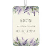 Désodorisant Pour Voiture Personalized Lavender Flowers Teacher Appreciation (Dos)