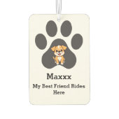 Désodorisant Pour Voiture Personalized Modern Elegant Funny Pet Paw Dog Name (Dos)