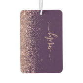Désodorisant Pour Voiture Personalized Purple Rose Gold Glitter (Dos)