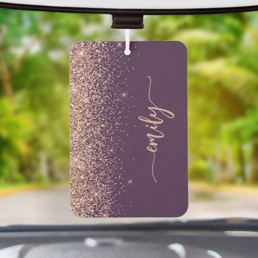 Désodorisant Pour Voiture Personalized Purple Rose Gold Glitter