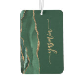 Désodorisant Pour Voiture Personalized Signature Emerald Green Gold Agate (Dos)