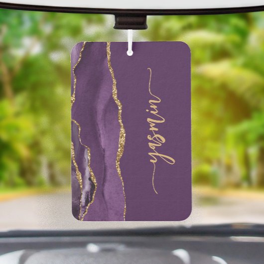 Désodorisant Pour Voiture Personalized Signature Purple Gold Agate