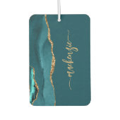 Désodorisant Pour Voiture Personalized Signature Teal Blue Gold Agate (Devant)