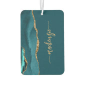 Désodorisant Pour Voiture Personalized Signature Teal Blue Gold Agate (Dos)