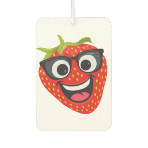 Désodorisant Pour Voiture Personnage de fraise cool – Art de fruit Kawaii am