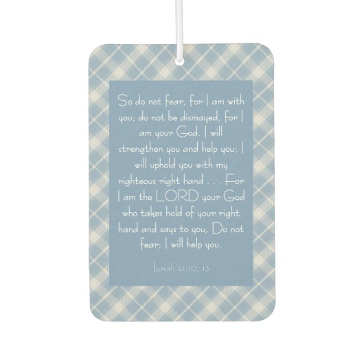Désodorisant Pour Voiture Personnalisable Bible Verse Ésaïe 41:10, 13 (Devant)