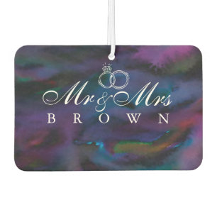 Désodorisant Pour Voiture Personnalisé M. & Mme smokey violettes couleur d'e