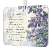 Désodorisant Pour Voiture Philippiens 4:8 Quoi que soit Pure Bible Verse (Gauche)