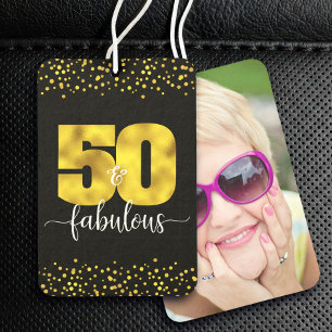 Désodorisant Pour Voiture Photo Black Gold Foil 50 Fabuleux Anniversaire per