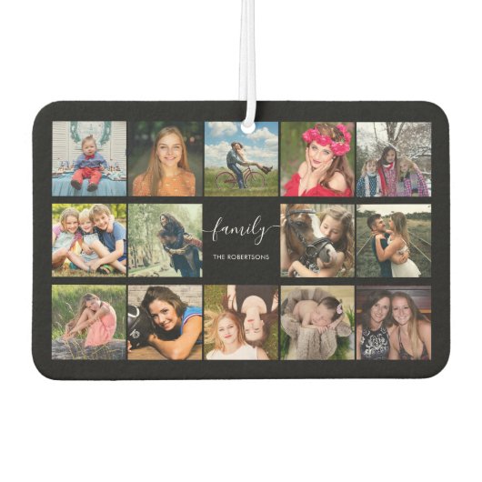 Désodorisant Pour Voiture Photo Collage noir personnalisé (Devant)