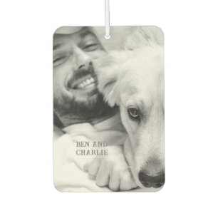 Désodorisant Pour Voiture Photo de chien noir et blanc