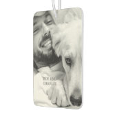 Désodorisant Pour Voiture Photo de chien noir et blanc (Gauche)