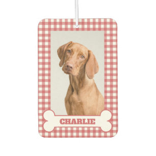 Désodorisant Pour Voiture Photo de chien Nom de chien dans un os sur carreau
