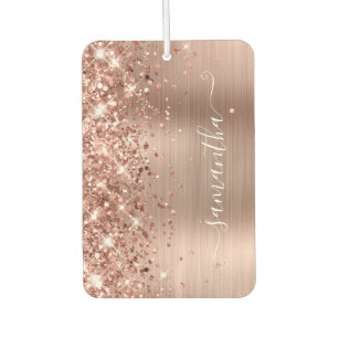Désodorisant Pour Voiture Photo de signature girly à paillettes de rose doré