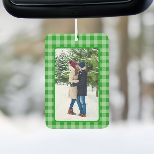Désodorisant Pour Voiture Photo on Green Gingham Plaid