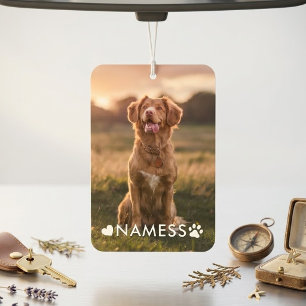 Désodorisant Pour Voiture Photo personnalisée avec le nom de votre chien