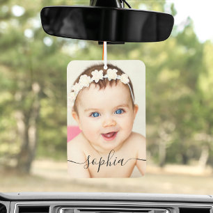 Désodorisant Pour Voiture Photo Personnalisée Du Bébé Et Nom De La Voiture