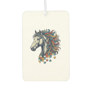 Désodorisant Pour Voiture Pièce de puzzle de cheval coloré T-Shirt gravure v