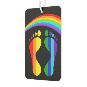 Désodorisant Pour Voiture Pieds arc-en-ciel de la fierté les plus cool