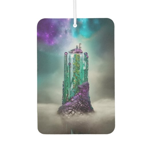 Désodorisant Pour Voiture Pierre et verre cosmique \|/ Art IA Universe (Devant)