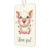 Désodorisant Pour Voiture Piglet et Coeurs personnalisés vous aiment (Gauche)