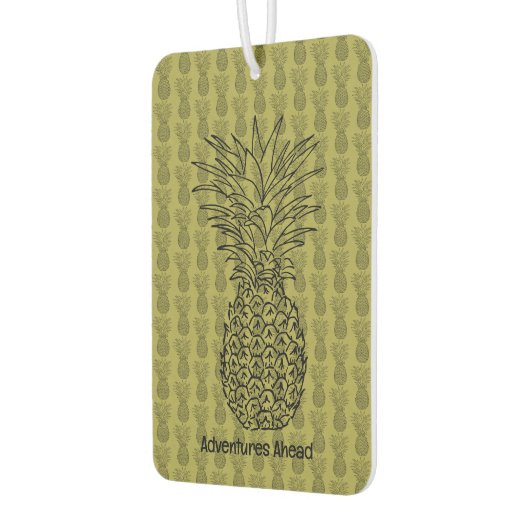 Désodorisant Pour Voiture Pineapple on Green Background Pattern (Gauche)
