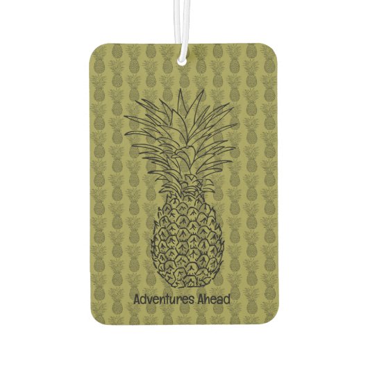 Désodorisant Pour Voiture Pineapple on Green Background Pattern (Dos)
