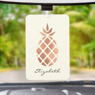 Désodorisant Pour Voiture Pineapple personnalisé en feuille de métal doré ro