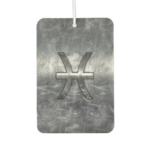 Désodorisant Pour Voiture Pisces Zodiac Connexion Grunge Silver Steel Style