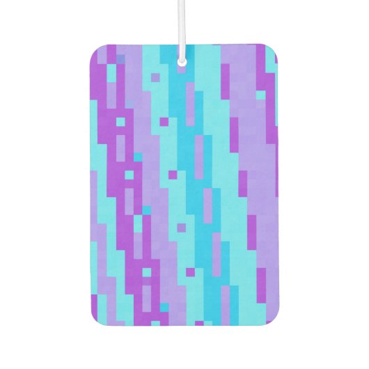 Désodorisant Pour Voiture pixels bleus et violets (Devant)