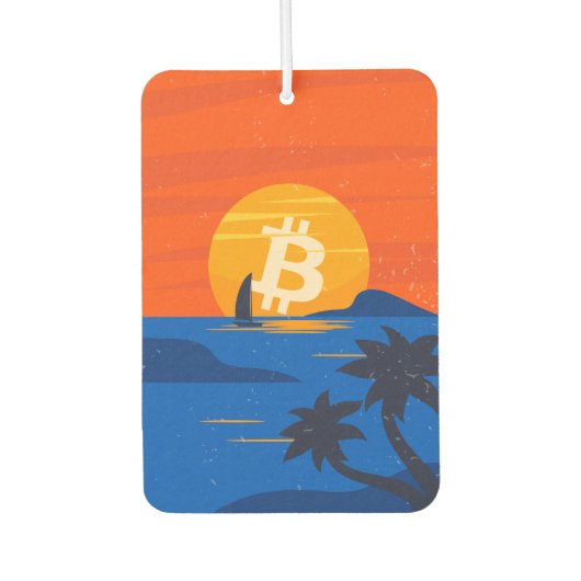 Désodorisant Pour Voiture Plage Bitcoin (Devant)