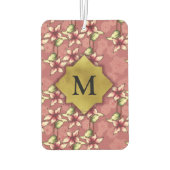 Désodorisant Pour Voiture Poinsettias rouges et flocons de neige Monogramme (Dos)