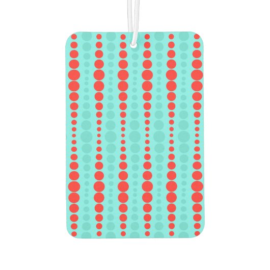 Désodorisant Pour Voiture Points rouges et turquoise rétro Air Freshener (Dos)